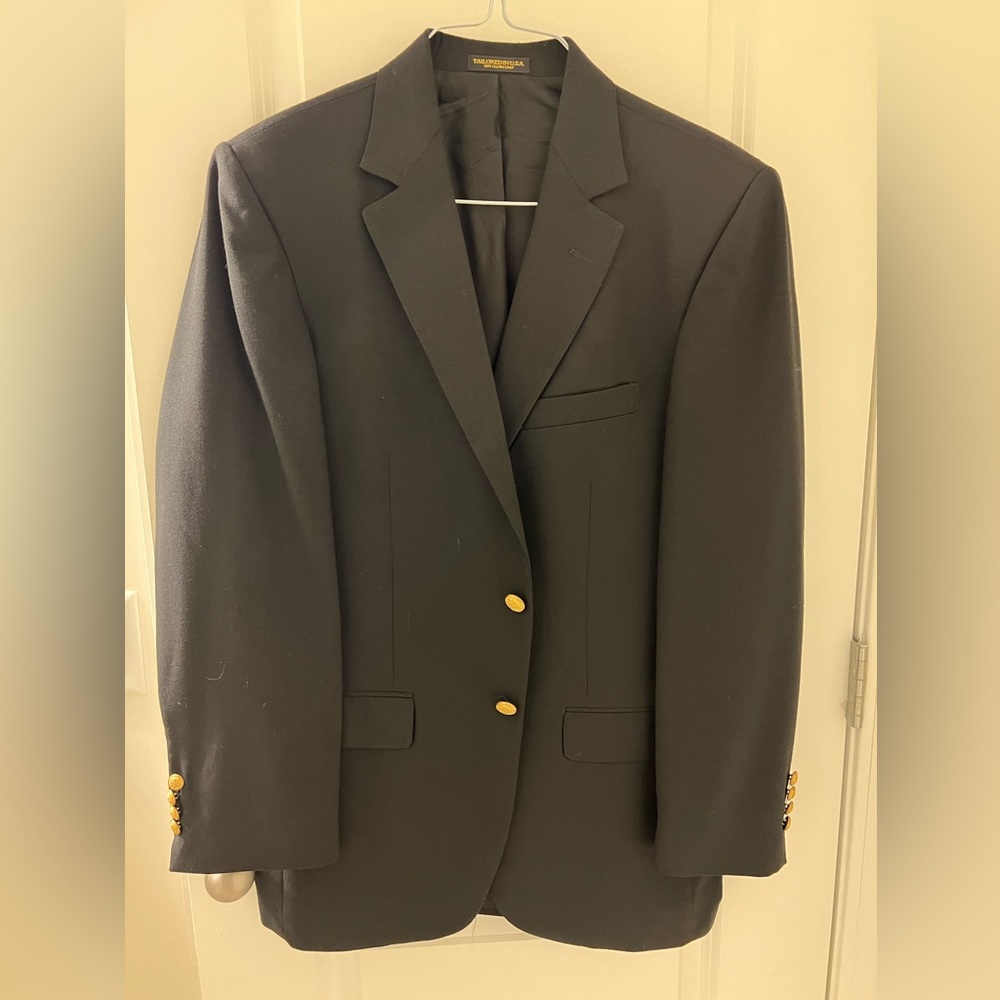 Black Men’s Sport Coat. 41L. Custom made.